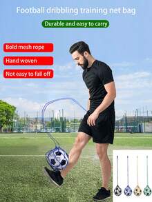 قطعة واحدة من شبكة تدريب السيطرة على الكرة الأكثر سمكًا وطولاً لمحبي كرة القدم الذكور والإناث والمبتدئين، للتحكم والقفز بالكرة، ملحق تدريبي - متعدد الألوان - مشاهدة 2
