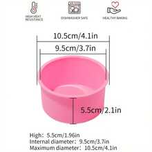 12/6/4/2/1件 4英寸硅胶迷你蛋糕模具、纸杯蛋糕模具、可重复使用的松饼模具、彩虹蛋糕模具、芝士蛋糕模具、慕斯甜点模具，适合户外使用、厨房、面包店、婚礼派对，必备甜点模具。 - 紅色 - 查看 8