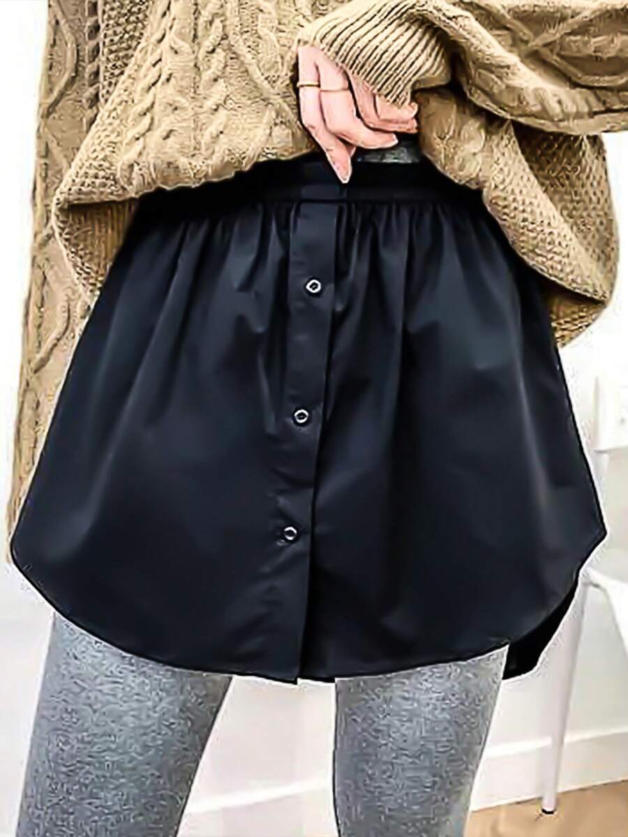 1 pezzo Allungatore di vita elastico, allungatore di camicia per donna, falsa gonna allungabile con volant regolabile