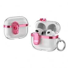 Military Industry Anti-Fall Minimalist Solid Color Electroplated Lock Clear Earphone Case Compatible With AirPods 4, Pro 2nd Gen, Pro 3rd Gen, 1/2, Anti-Drop, Various Colors For Men And Women - Multicolor - View 17