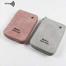 New Rfid Blocking Passport Holder Card Holder, Zipper Multi-Functional Travel Passport Wallet For Travel Black Card Holders Wallet For Women Halloween Purse Coin Wallet Purse Men Christmas Gifts Bridesmaid Gifts Anniversary Gift Valentine's Day Gift Graduation - Multicolor - View 2