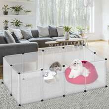 Outdoor Enclosure For Rabbits, Cat Cage Playpen, Guinea Pig Enclosure, Small Animal Enclosure Made Of Plastic, Enclosure For Hamsters, Rabbits, Hedgehogs, White - Clear - View 5