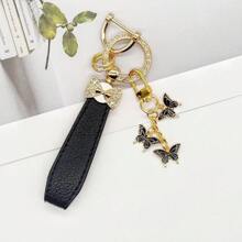 TTOBS 1pc Elegant Leather Key Chain With Lovely Flower Pendant - Durable, Fashionable And Multifunctional Keychain For Women - Variety Of Colors, Perfect Accessory And Gifting Idea For Car Owners