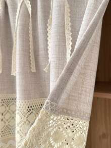 1pc Washable Kitchen Curtain, Suitable For Small Windows, Apartment Kitchen Curtain, Cafe Style Half Curtain, Made Of Polyester, Economical And Practical Linen Curtain