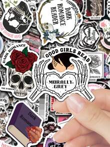 50pcs Dark Romance Novel Stickers, Suitable For Kindle Adult E-Reader, Sexy Bookworm Reading Stickers, Can Be Stuck On Kindle Covers, Water Bottles, Laptops And Other Book Accessories, Gifts For Book Lovers, Romantic Novel Stickers, Fashionable INS Reading Stickers, Bookworm Supplies - Multicolor - View 3