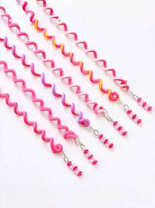 6pcs Kids Braided Hair Accessories Hair Ties, Braiding Tool For Girls Curly Hair Buns