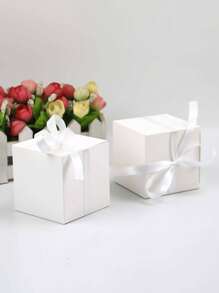 10pcs New Solid Color Square Paper Boxes, 7.6cm Square Gift Boxes, Multi-Color Options