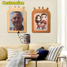 Customized Cute Wooden Photo Frame, Suitable For Hanging Or Standing, Ideal Gift For Holidays, Friends, Family, And Mother's Day - Multicolor - View 1