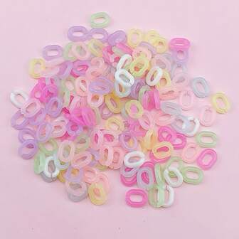 200 st DIY färgglada ovala plastfästen för att göra smycken