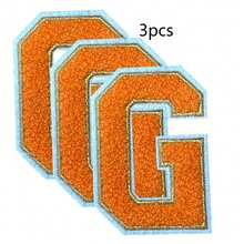 3/26 件 A-Z 3.15 英寸雪尼尔刺绣字母、熨烫补丁、缝制/熨烫装饰数字徽章、服装配饰（用于衣服、夹克、帽子、书籍、背包）、DIY 刺绣补丁 - 彩色 - 查看 43