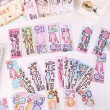 120 Peças Conjunto de Adesivos de Fantasia de Princesa, Decoração de Desenho Animado Fofa e Encantadora para Meninas
