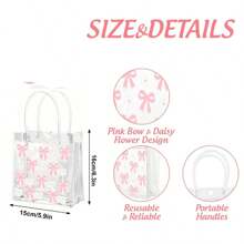 5/10pcs Bow Gift Bag Gift Bag Transparent PVC Handbag