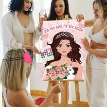 Bride Party Games,Pin The Ring On The Bride,Hen Party Bachelorette Party Bridal Shower Women Night Game Bride To Be Pin Game Wedding Engagement Party Supplies ,Rings In 7 Colors For Up To 42 Guests - Multicolor - View 7