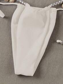 European & American Style Solid Color Sexy Ladies Bikini Swimsuit - White - View 5