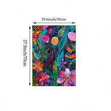 1 pieza Cuadro de pared de flores de acrílico colorido, impresión maximalista en lienzo, pinturas de flores tropicales, póster floral moderno y vibrante para decoración de dormitorio, sala de estar, dormitorio, granja, sin marco o enmarcado