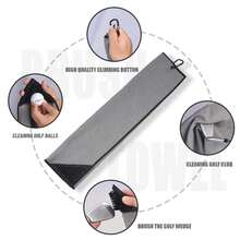 منشفة غولف كارسان 40 * 60 سم من ميكروفيبر بنمط الوافل مع فرشاة تنظيف مثلثة الشكل، متوفرة بخيارات 6 ألوان مختلفة، إكسسوارات الغولف - متعدد الألوان - مشاهدة 3