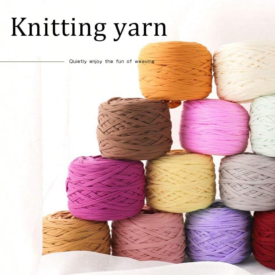 1 Piece 280g T-Shirt Yarn, Woven Fabric Knitted Yarn For Crochet And DIY Knitted Bags, Cushions, Dolls, Hand Crochet Projects,Multicolor Yarn Crochet,Applicable To Bags, Storage Baskets, Cradles, Cup Sleeves, Mats And Other Handicrafts,Gifts,Wedding,Wedding Decol,Mother's Day