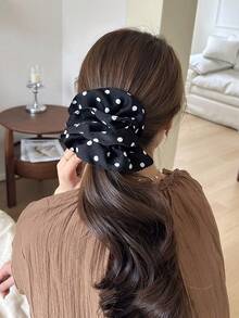 2025 New French Polka Dot Scrunchie, Minimalist Niche Elegant Fabric Hair Tie Hair Scrunchiescrunchies Scrunchy Hair Ties