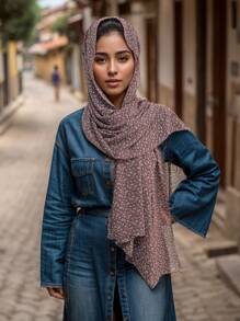 1 Piece Chiffon Paisley Cashew Print Chiffon Scarf, Elegant Female Hijab, Spring And Summer Soft And Breathable Sun-Proof Silk Scarf Shawl For Abaya