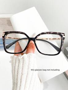 Gafas sin receta con montura grande de ojo de gato en estilo retro, gafas de moda casual diarias para mujer - transparente - Ver 3