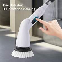 1pc Wireless Electric Rotating Cleaning Brush - USB Rechargeable, 5/8-9pcs Replaceable Brush Heads, Detachable Telescopic Handle, Suitable For Kitchen/Living Room/Bathroom Cleaning, Li-Ion Battery Powered, All-In-One Household Cleaning Tool - Multicolor - View 6