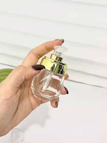 1 pieza Dispensador de cosméticos transparente portátil, Recipiente de cristal para lociones tipo presión, Envase de viaje para crema facial y desmaquillante, Perfecto para viajes, hogar, baño, Accesorios de almacenamiento de líquidos de viaje, Regalos para mujeres, mamá, amigos, Decoración del hogar y del baño, Decoración de otoño, Regreso a la escuela