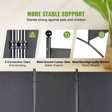 Freestanding 6.1ft 3-Panel Fabric Room Divider Screen For Office Bedroom Dining Room And Study Dark Gray - Black - View 5
