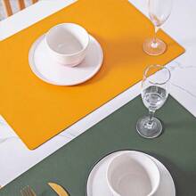 1-8 peças/Conjunto de Jogos Americanos de Uso Dupla Face em Cores Variadas, Laváveis, Fácil de Limpar, Antiderrapante, Resistente ao Calor, Decoração de Mesa para Jantar em Festas de Feriados e Casamentos