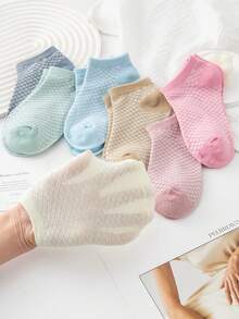 1/5/10/20 زوج جوارب شبكية رقيقة للنساء للربيع/الصيف، مقاومة للروائح الكريهة، جوارب كاحل منخفضة التقطيع - متعدد الألوان - مشاهدة 2