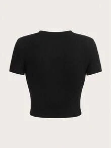 1 件休闲优雅圆领短袖短款 T 恤，带有五角星和粉色豹纹印花，Y2K 和 Gyaru 风格女式上衣，夏季女式