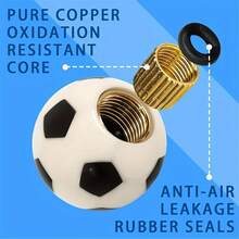 4pcs Dustproof Soccer Ball Design Tire Valve Caps - Wheel Stem Covers For Cars, SUVs, Trucks, Bikes & Motorcycles - Black and White - View 6