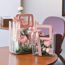 1 Stück anpassbares, verstärktes klares PVC-Geschenktasche, Braut Geschenk Tragetasche, Einkaufstasche, geeignet für Einkaufen, Hochzeiten, Geburtstagsfeiern, Souvenirs, Schulanfang, Valentinstag, Multifunktional, Dekorativ, Wiederverwendbar, Hochwertig, Farbig, Modern, Personalisierbar, Einzigartig, Ideale Geschenke für Ihn, Ideale Geschenke für Sie, Partner, Vater, Freundin, Mutter, Familie, Freunde, Teehaus, Zuhause, Büro, für Jahrestage, für Valentinstag, für Muttertag, für Geburtstage, für Vatertag, für Abschluss, für Hochzeiten, für Einweihung