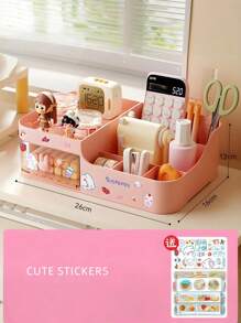 Drawer Style Makeup Storage Box, Tabletop Organizer For Cosmetics, Lipsticks, Skincare, Brushes. Suitable For Bathroom, Living Room, Bedroom, Office. Holds Remote Controls, Toothpicks, Chargers, Phone Cases And Saves Space.,For Holiday Beach, Bathroom Collection, Bedroom Collection, Large Capacity