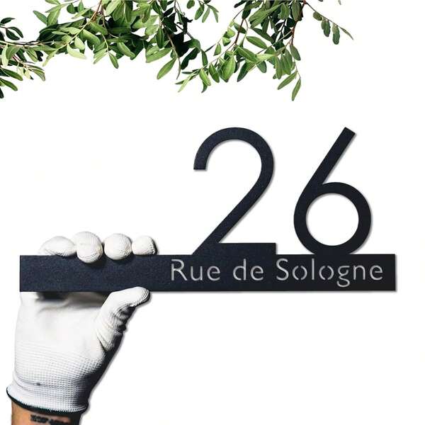 CIF BUY Niestandardowy numer domu, nowoczesna metalowa tabliczka na drzwi, zewnętrzna tabliczka adresowa, brak prądu, ulepszenie wystroju domu, wielokrotnego użytku, spersonalizowana