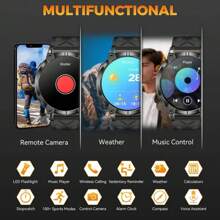 GUHUAVMI GUHUAVMI 1.85inch Large Screen Smartwatch For Men Women, Strong LED Flashlight, 760mAh Large Capacity Battery, Bluetooth Call, 100+Sport Modes, Compass, IP68 Waterproof Smart Watch, Heart Rate/Sleep Monitor Fitiness Tracker(Step Counting, Distance, Calories) Smartwatches Suitable For Android IOS