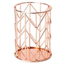 Pen Holder For Desk Gold Metal Pen Holder Makeup Brushes Cup Pencil Holders Office&Home Organizer,Back To School,School Supplies - one-size - View 5