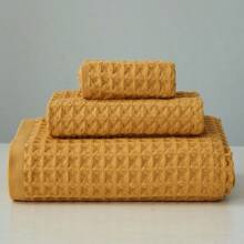 1 pieza, Toalla cuadrada de gofre suave/Toalla de baño/Toalla, de secado rápido con absorción de agua, esencial para el baño/lavado en el hogar, material delicado para un secado cómodo en la cara, toalla de mano, toalla de cara, baño