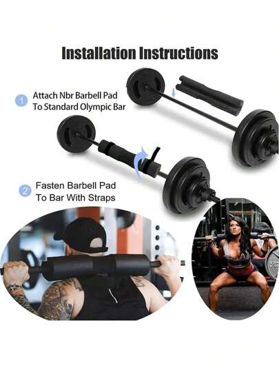 Squat Pad Barbell Pad For Squats, Lunges And Hip Thrusts - Foam Sponge Pad Provides Relief To Neck And Shoulders While Training - Fit Standard(1 Shoulder Guard For Barbell)Multiple Colors Are Available