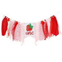 1 Peça Guirlanda de Parede Artesanal com Borla Floral de Morango, Adequada para Decoração de Festa de Aniversário, Decoração de Cadeira, Decoração de Parede