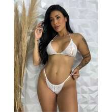 Kit With 3 Sets Of Lace Lingerie With G-String – Apressadinha Intimate Fashion Set - Đỏ - Xem 2