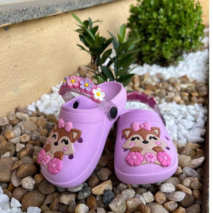 Babouche Papete Sandal Children's Girl Comfortable Soft Fox And Cute 3D Designs - 淺粉色 - 查看 1
