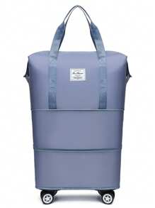 Travel Bag With Large Capacity For Business Trips, Expandable Swivel Wheel Luggage Bag, Oxford Cloth Storage Fitness Bag Suffle Women Bags