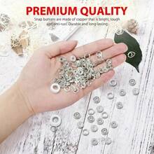 400pcs Prong Rings 9.5mm Buckle Buttons Metal Colour Pliers Snap Button Claw DIY Set Hand Pressure Plier Rivet Buckle Sew Tool