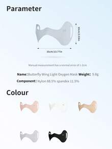 GOLOVEJOY 1 pezzo Nuova mascherina di protezione con disegno ad ali di farfalla a metà in seta di ghiaccio, monocromatica, adatta per golf all'aperto, protezione UV, traspirante, per zigomi di donna - Multicolore - Visualizzare 3