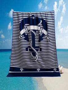 1pc Extra Large, Extra Thick, Absorbent And Warm 90*180cm Microfiber Beach Towel - Multicolor - View 4