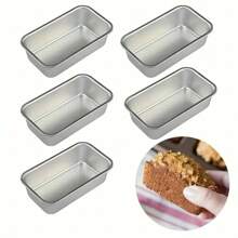 1/2/4pcs Aluminum Cake Baking Mold, Mini Bread Baking Mold, Small Cheesecake Box, Baking Tools, Rectangular Toast Box, High Temperature Resistant And Easy To Clean, Suitable For Making Cheesecake, Brownie And Bread, Perfect For Cheesecake, Brownie, Family Meal And Holiday Baking Tools, Family Dinner And Holiday Baking, Snack Baking Tools