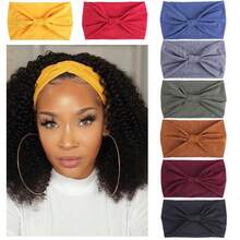 12 PCS Headbands For Women, Elastic Wide Headbands Non Slip Workout Yoga Sport Headbands For Women's Hair Accessories, Absorbent Women's Athletic Sweatband Face Wash Towel Hair Accessory - 8 條裝頭帶 A - 查看 1