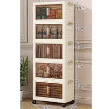 5/3/1层多功能五层折叠收纳柜，大容量收纳 - 万向滚轮可360°旋转 - 节省空间 - 双门设计，适用于存放衣服、床上用品、零食、文具、鞋子、包包等，大容量收纳 正装 裤子 鞋子 牛仔裤 靴子 裙子 卧室，收纳盒，家居收纳，白色T恤女，黑色裤子女，女士冬装，连衣裙，