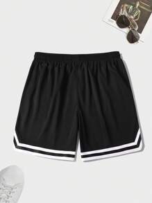 (Set de dos piezas) Conjunto deportivo de verano para hombres, con estilo de moda, amigable con la piel, versátil y cómodo para baloncesto, con parte superior de tirantes personalizada impresa y shorts