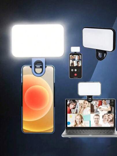 Mini Portable Selfie Fill Light Rechargeable 3 Modes Adjustable Brightness Mobile Phone Clip Makeup Computer Fill Light